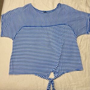 New Directions Woman Blue & White Striped Top | Nautical | Summertime